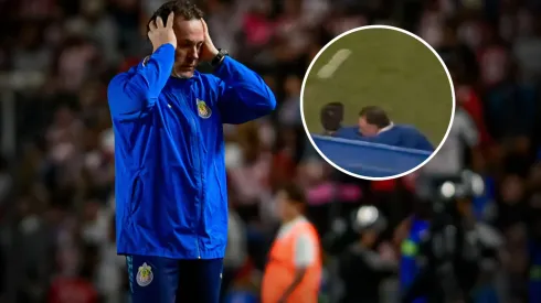 La reacción de Milito al gol de Querétaro.
