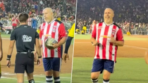 El penal que falló Bofo Bautista en el Clásico de Leyendas.
