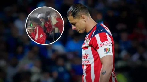 La reacción de los jugadores de Chivas al gol que falló Chicharito Hernández.
