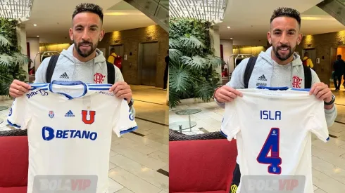 Mauricio Isla recibe la nueva camiseta de Universidad de Chile
