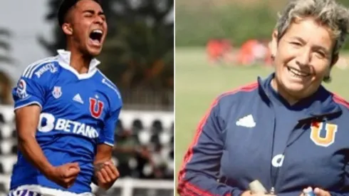 Isabel Berríos, formadora de Lucas Assadi en Universidad de Chile, mira con dicha el momento del joven jugador azul
