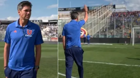 Mauricio Pellegrino saltó a la cancha del Monumental para saludar al hincha de la U
