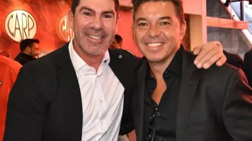 Marcelo Salas estuvo presente en el homenaje a Marcelo Gallardo.
