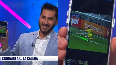 Johnny Herrera se ríe del gol que no le cobraron a Unión La Calera ante Colo Colo (Foto: TNT Sports)
