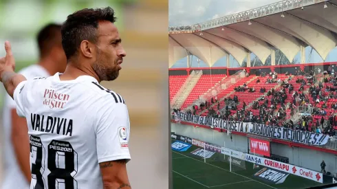 A Valdivia no le gustó para nada el lienzo de la hinchada alba.