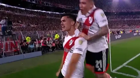 Pablo Solari anotó dos goles en River Plate ante Internacional de Porto Alegre (Foto: ESPN)
