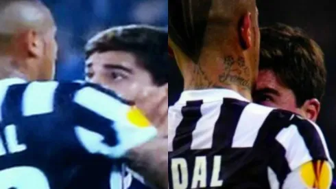 Arturo Vidal y David Pizarro protagonizaron un encontrón en la Europa League 2013/2014.
