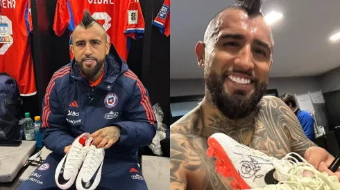 Arturo Vidal regala los zapatos que utilizo en Chile ante Uruguay (Foto: KingArturo23oficial, Instagram)
