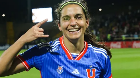 Daniela Zamora muestra su felicidad por el empate de la U (Foto: Universidad de Chile Fútbol Femenino)
