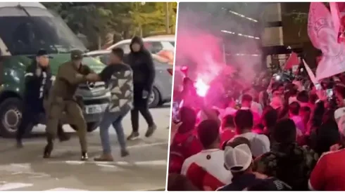 Hinchas peruanos se enfrascaron en una fuerte pelea en Chile.