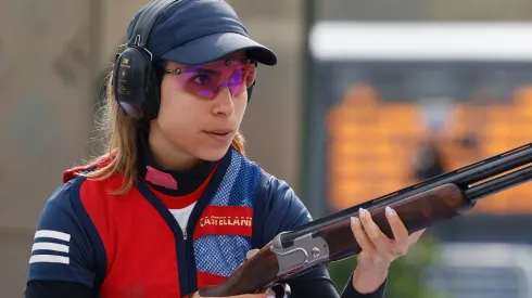 La deportista del tiro skeet ganó la primera medalla de oro para Chile en Santiago 2023. (Foto: Jorge Loyola/Santiago 2023 vía Photosport)
