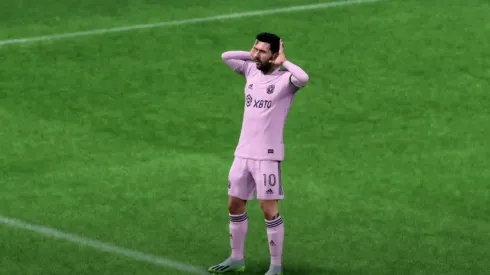 Lionel Messi aparece con una de sus celebraciones en EA FC 24.

