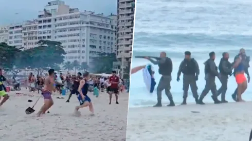 La grave batalla se registró en Copacabana y terminó con varios lesionados. 
