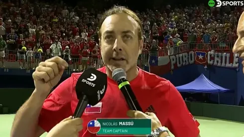 Nicolás Massú dedica el triunfo a las víctimas de los incendios en la Región de Valparaíso. (Foto: Captura DSports)
