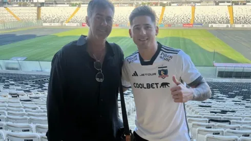El delantero Guillermo Paiva junto a su representante Regis Marques en el Estadio Monumental. (Foto: Instagram)
