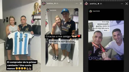 Yésica Frías cumple su palabra y vende los artículos del campeón del mundo Exequiel Palacios