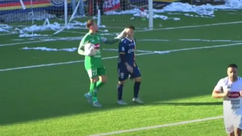 Polémica en el empate entre Provincial Osorno y Deportes Melipilla. (Foto: Captura)
