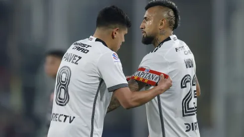 Futbol, Colo Colo vs Deportes Copiapo.<br />
Fecha 15, campeonato Nacional 2024.<br />
El jugador de Colo Colo Arturo Vidal, derecha, es fotografiado contra Deportes Copiapo durante el partido de primera division realizado en el estadio Monumental.<br />
Santiago, Chile.<br />
02/06/2024<br />
Felipe Zanca /Photosport
Football, Colo Colo vs Deportes Copiapo.<br />
15th turn, 2024 National Championship.<br />
Colo ColoÕs player Arturo Vidal, right, is photographed against Deportes Copiapo during the first division match at Monumental stadium.<br />
Santiago, Chile.<br />
02/06/2024<br />
Felipe Zanca /Photosport