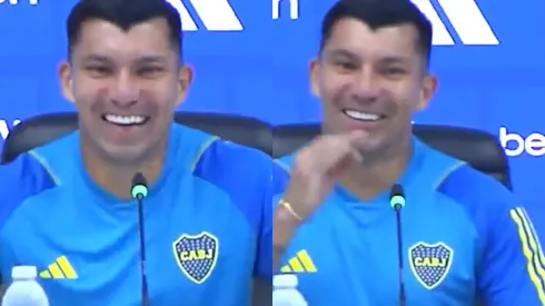 Gary Medel saca risas en su primera conferencia en Boca Juniors. (Foto: captura ESPN Argentina)

