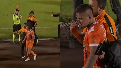 Javier Parraguez fue expulsado en su primer compromiso en Cobreloa. (Foto: Capturas TNT Sports)
