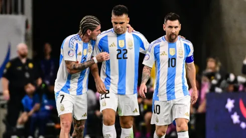 De Paul, Lautaro Martínez y Messi, en Argentina.
