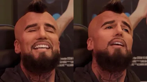 Stefan Kramer imitó a Arturo Vidal. (Fotos: Stefan Kramer)
