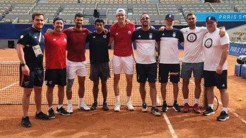 Novak Djokovic y Nicolás Jarry entrenaron juntos. (Foto: Nicolás Jarry)
