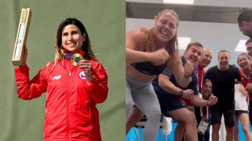 El Team Chile celebra la primera medalla de oro en los Juegos Olímpicos de París 2024.
