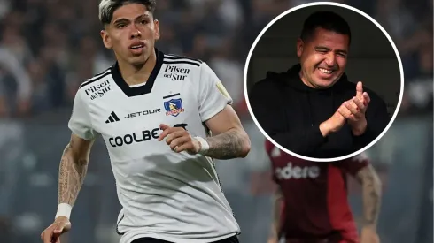 Carlos Palacios le envió un mensaje a Juan Román Riquelme tras el empate de Colo Colo ante River Plate. (Foto: Photosport/Getty Images)
