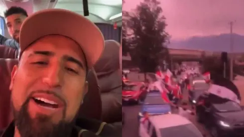 Arturo Vidal quedó encantado con la caravana de Colo Colo.
