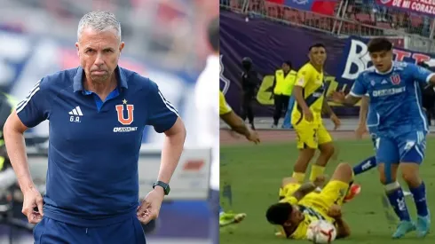 Álvarez y la polémica jugada en el final del encuentro entre la U y Everton.