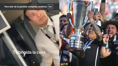 Asistente de bus le para el carro a alocada hincha alba en pleno festejo 
