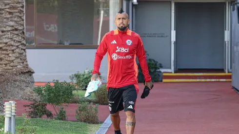 Arturo Vidal entrenó este jueves en Juan Pinto Durán. (Foto: Jorge Díaz – Comunicaciones FFCh)
