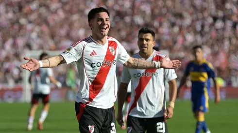 Franco Mastantuono marca un golazo a Boca. (Foto: Getty)
