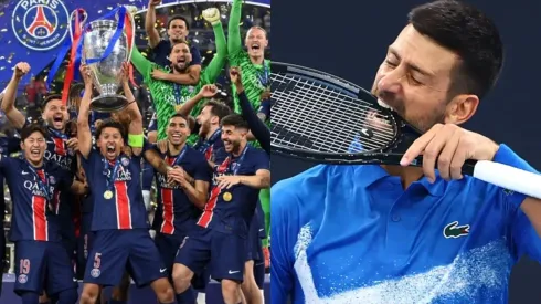 Novak Djokovic sufrió durante su partido de Roland Garros con el triunfo del PSG en la final de Champions. 
