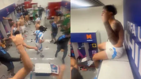 El camarín de Argentina había festejado en semifinales cantando contra Marruecos.
