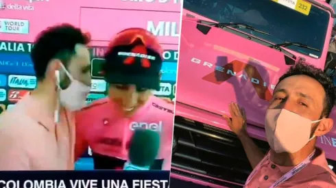 La emocionante entrevista que se vio por ESPN con Egan Bernal y el periodista, Juan Sebastián Charry,
