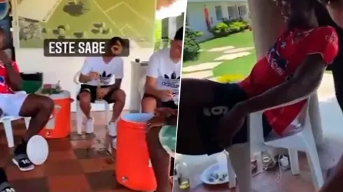 Imágenes del video que publicó Freddy Hinestroza en su Instagram del asado del Junior.
