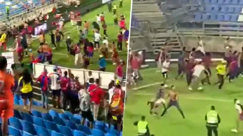 Video: así fue la pelea que llenó de pánico a hinchas de Junior y Unión Magdalena