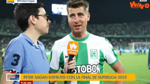 Hincha de lujo: Sagan estuvo en el Atanasio y celebró la Superliga de Nacional