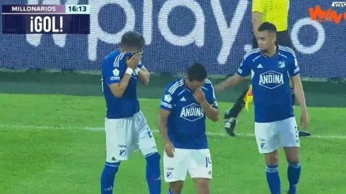 Conmovedor llanto de Fernando Uribe, que marcó el segundo gol de Millonarios