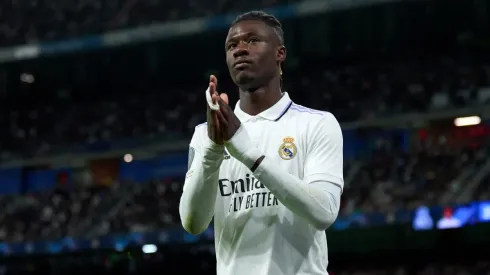 Eduardo Camavinga, en los cuartos de final de la Champions League con el Real Madrid ante Chelsea.
