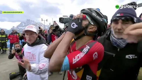 La celebración de Buitrago tras el triunfo en la etapa reina.
