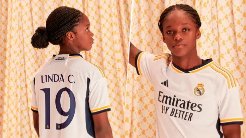 Linda Caicedo, protagonista en el lanzamiento de la nueva equipación del Real Madrid.
