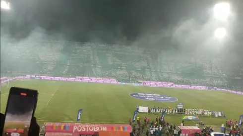 Vea el tifo que los hinchas de Atlético Nacional armaron en las tribunas del Atanasio Girardot contra Millonarios.
