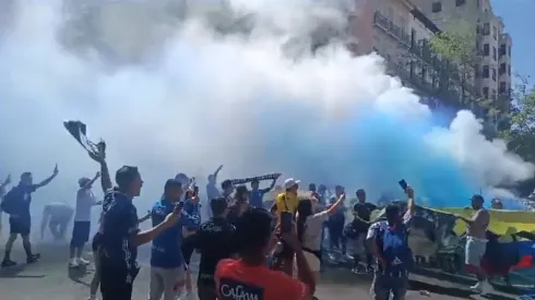 Hinchas de Millonarios se tomaron España: masivo acompañamiento para amistoso