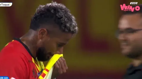 Yesus Cabrera, entre lágrimas, tras el partido entre Pereira y Nacional por Copa Colombia.
