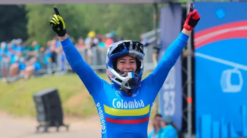 Mariana Pajón, ganadora de la prueba de BMX en los Juegos Panamericanos, Santiago 2023.
