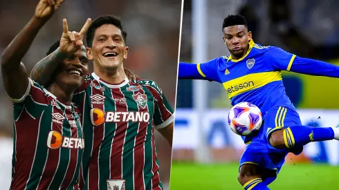 Jhon Arias yGermán Cano, jugadores de Fluminense. Frank Fabra, jugador de Boca Juniors.
