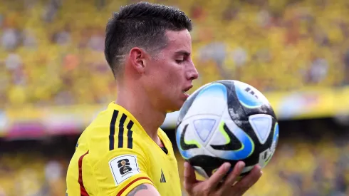 James Rodriguez of Colombia in action during a FIFA World Cup 2026 Qualifier match between Colombia and Uruguay at Roberto Melendez Metropolitan Stadium on October 12, 2023 in Barranquilla, Colombia. (Photo by Gabriel Aponte/Getty Images)
